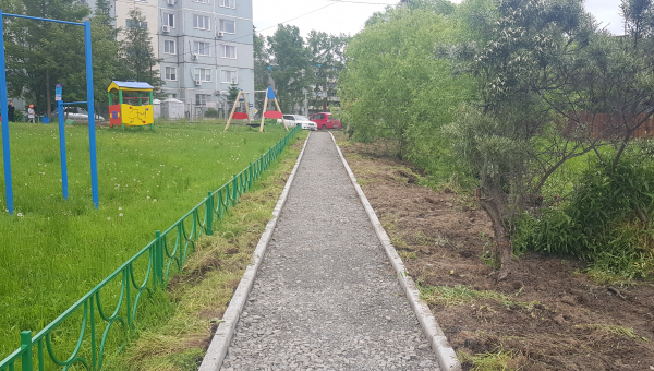 Завершены работы по проекту "Автопарковка и тротуар во дворе" ТОС "Солнечные"